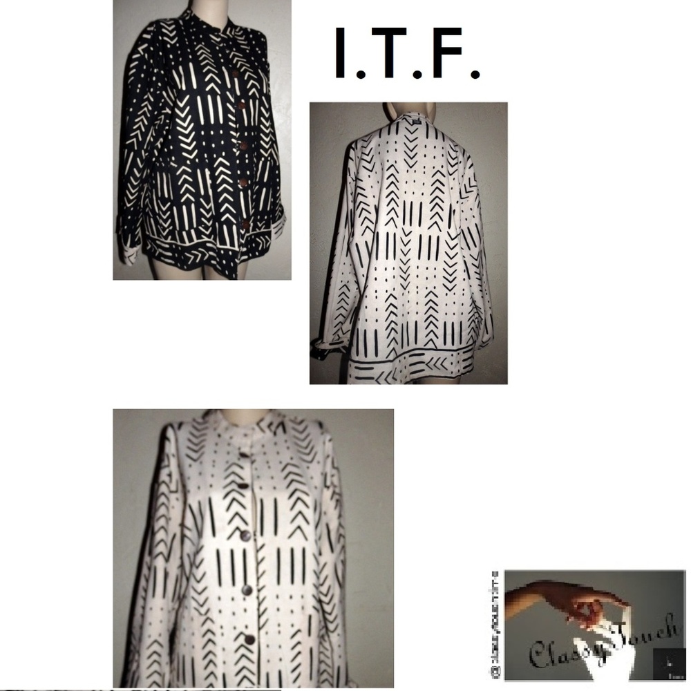 I.T.F. NWOT Black/White Reversible Blazer